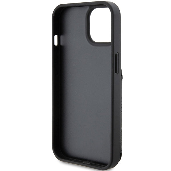 Etui til Apple iPhone 15, Karl Lagerfeld, Saffiano Cardslots and Stand Monogram Choupette, Sort