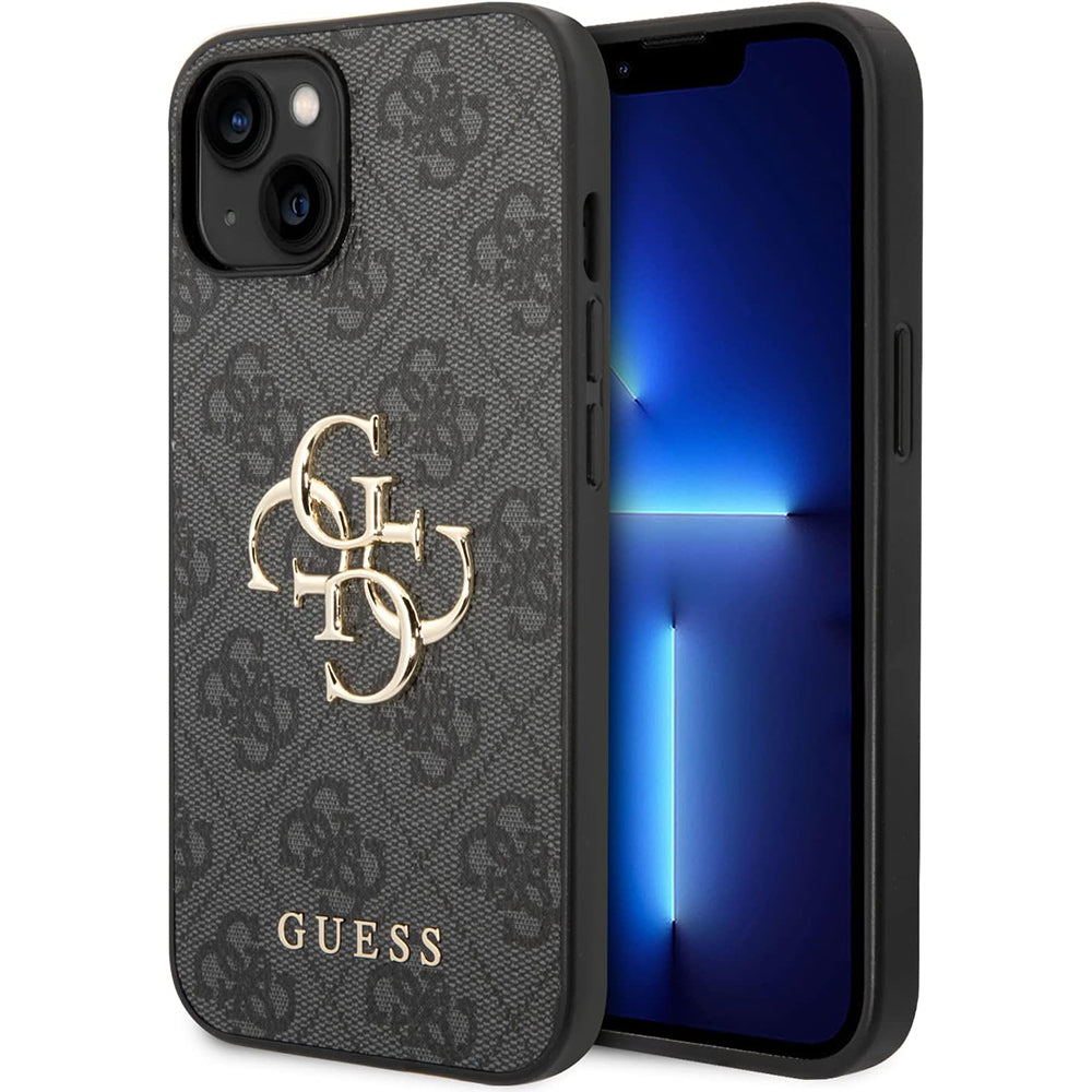 Case for Apple iPhone 15 Plus, Guess, 4G Big Logo, Grey