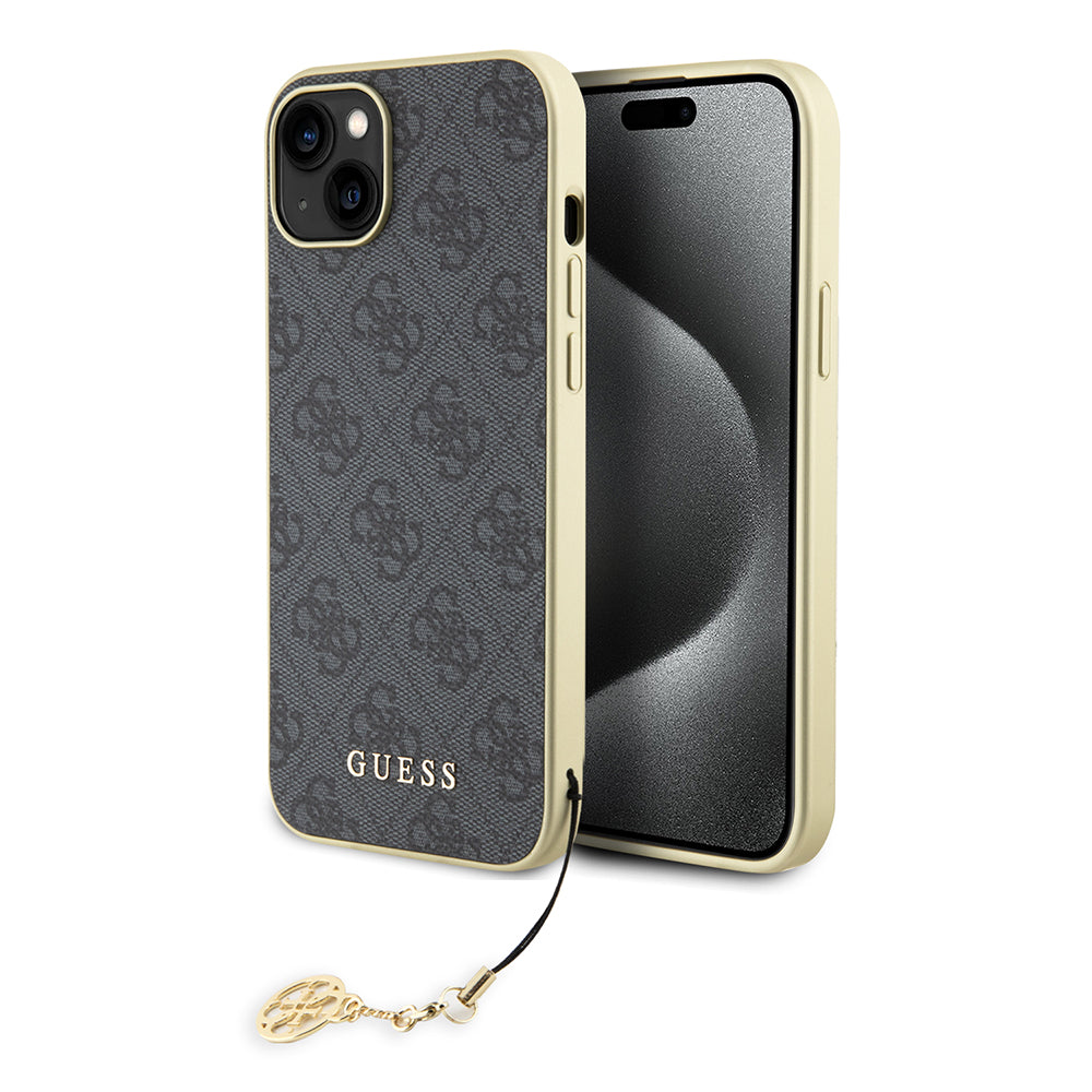 Etui til Apple iPhone 15 Plus, Guess, 4G Charm, Grå
