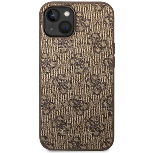 Etui til Apple iPhone 15 Plus, Guess, 4G Metal Gold Logo, Brun