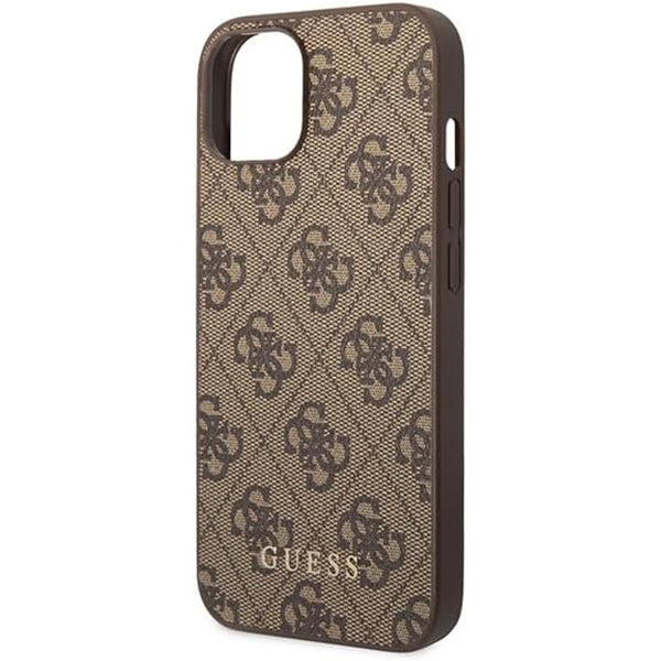 Etui til Apple iPhone 15 Plus, Guess, 4G Metal Gold Logo, Brun