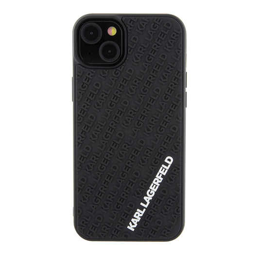 Etui til Apple iPhone 15 Plus, Karl Lagerfeld, 3D Rubber Multi Logo, Sort