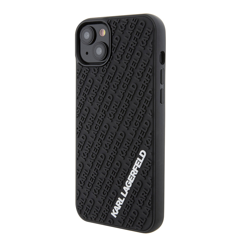 Etui til Apple iPhone 15 Plus, Karl Lagerfeld, 3D Rubber Multi Logo, Sort
