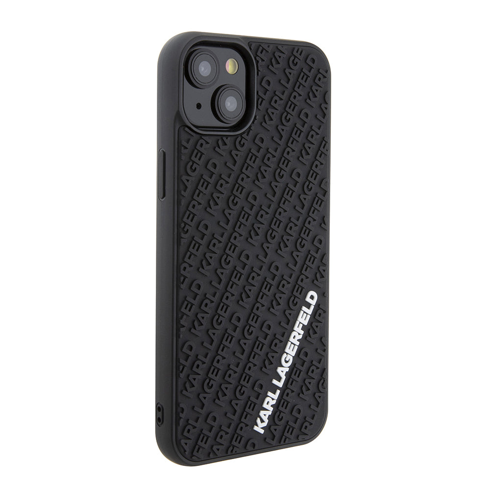 Etui til Apple iPhone 15 Plus, Karl Lagerfeld, 3D Rubber Multi Logo, Sort