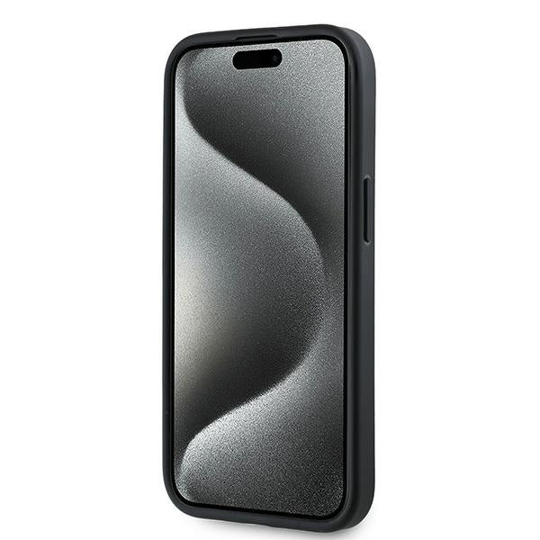 Etui til Apple iPhone 15 Plus, Karl Lagerfeld, Diagonal Quilted Script, Sort