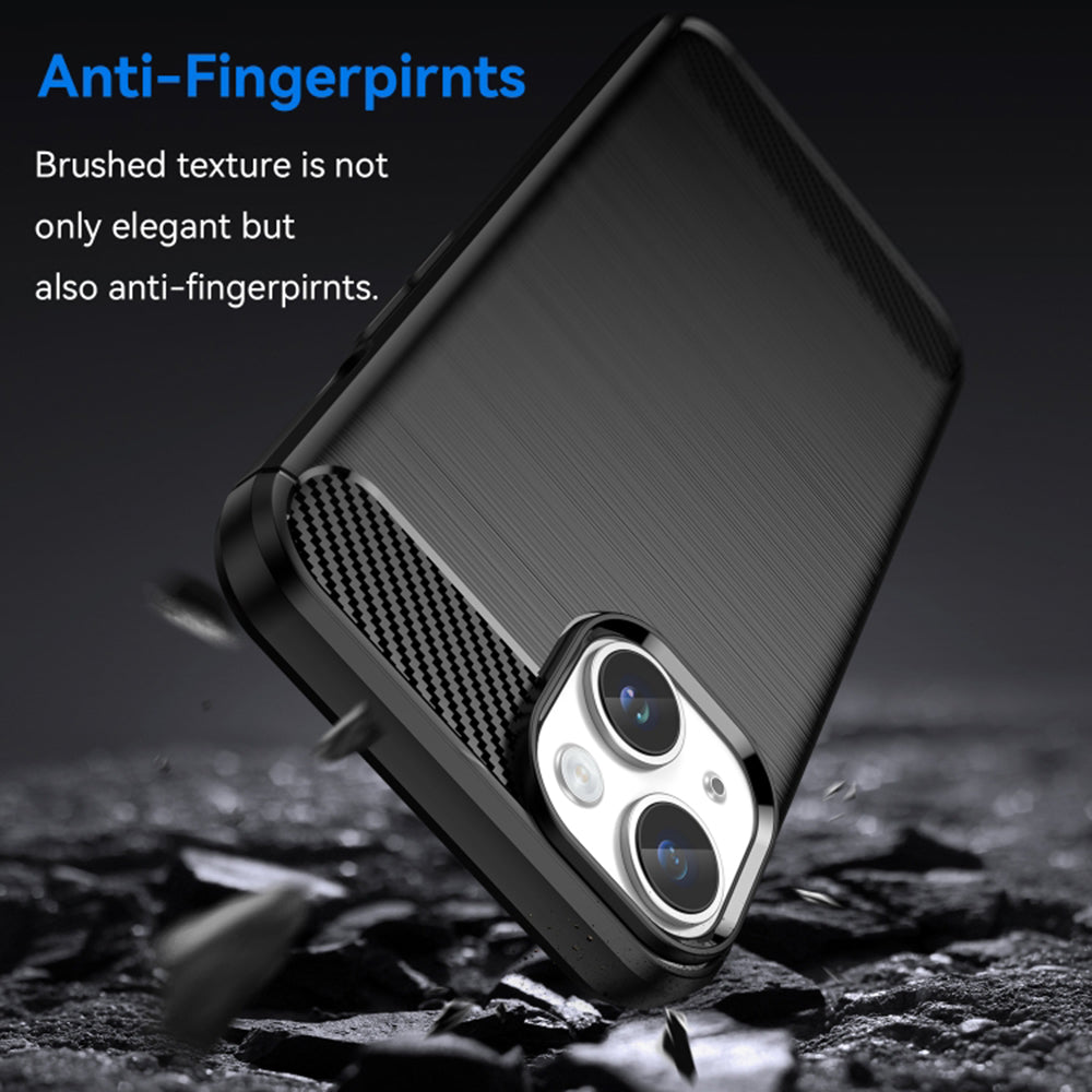 Cover til Apple iPhone 15 Plus, Techsuit, Carbon, Sort