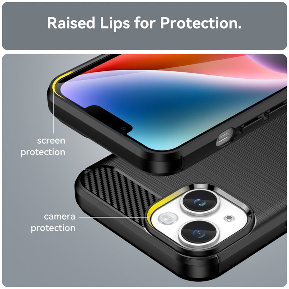 Cover til Apple iPhone 15 Plus, Techsuit, Carbon, Sort