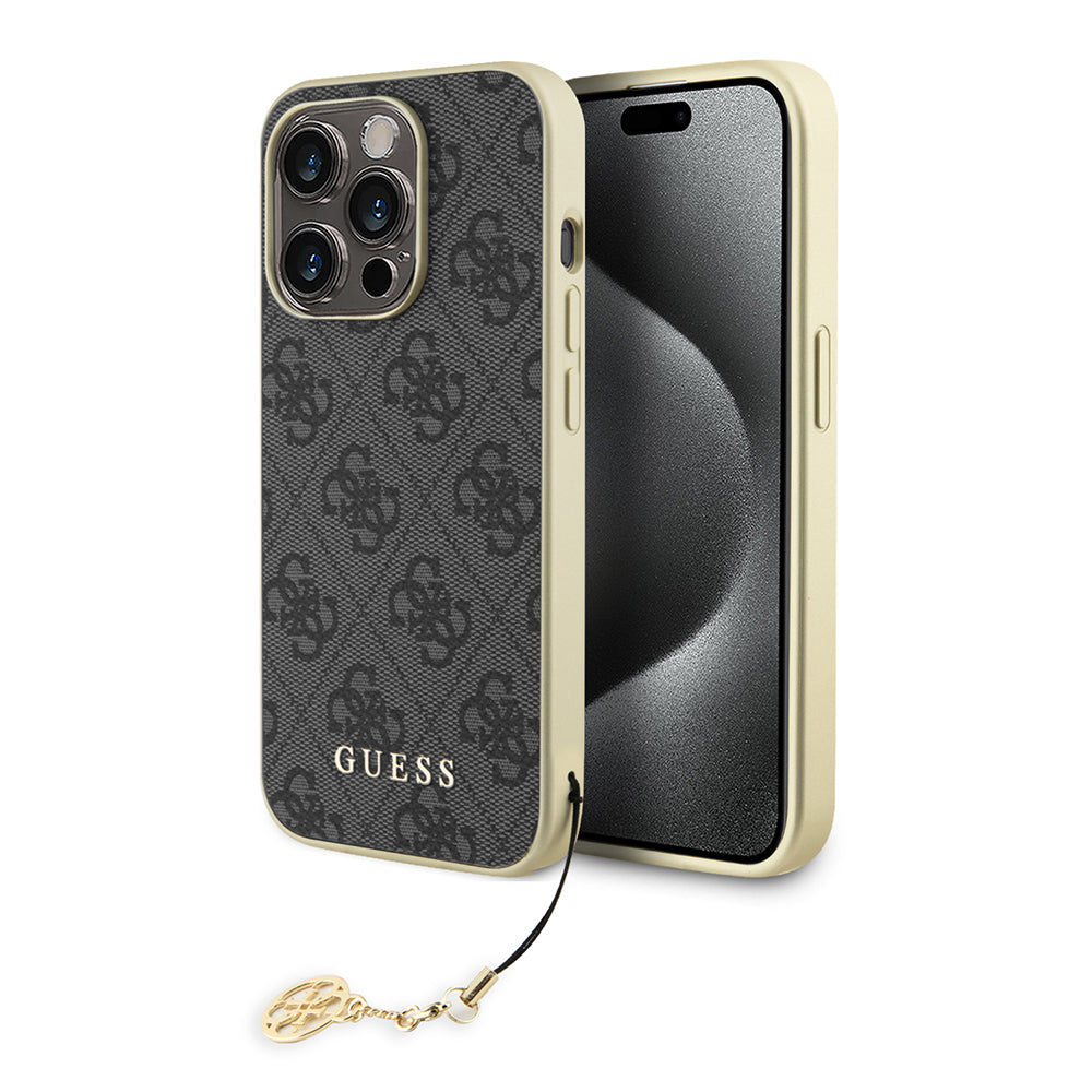 Etui til Apple iPhone 15 Pro, Guess, 4G Charm, Grå