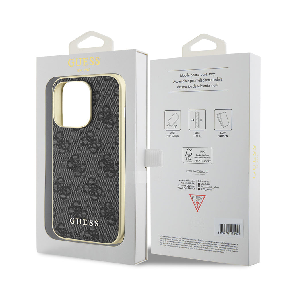 Etui til Apple iPhone 15 Pro, Guess, 4G Charm, Grå