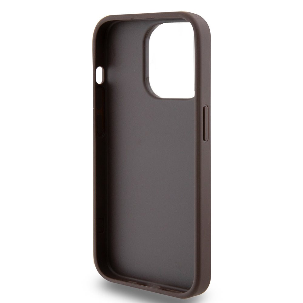 Etui til Apple iPhone 15 Pro, Guess, 4G Metal Gold Logo, Brun
