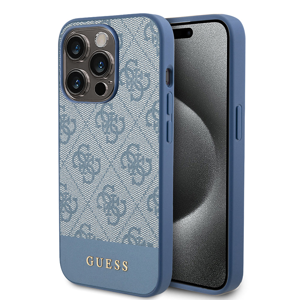 Etui til Apple iPhone 15 Pro, Guess, 4G Stripe, Blå