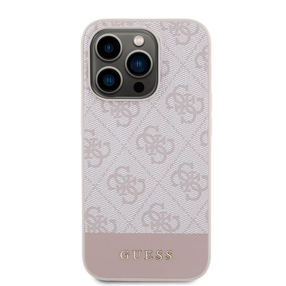 Case for Apple iPhone 15 Pro, Guess, 4G Stripe, Pink
