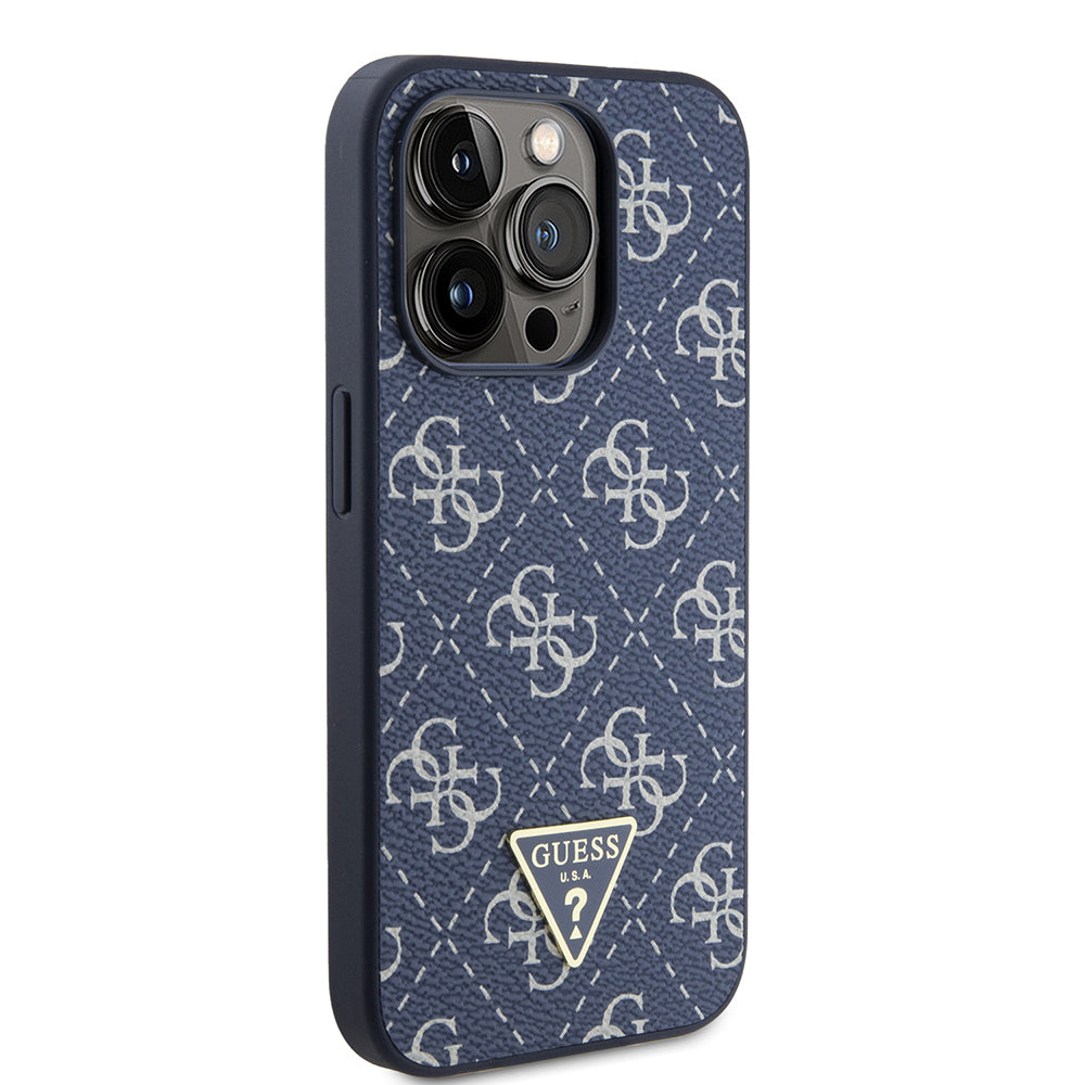 Etui til Apple iPhone 15 Pro, Guess, 4G Triangle Logo, Blå
