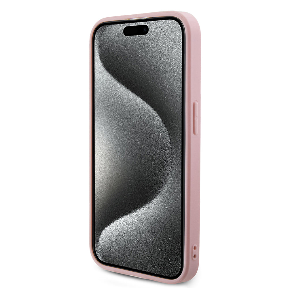 Etui til Apple iPhone 15 Pro, Guess, Saffiano Iridescent Script, Pink