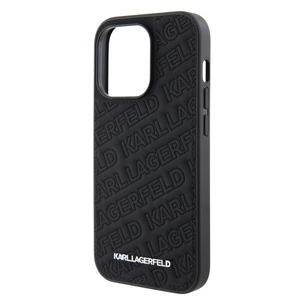 Etui til Apple iPhone 15 Pro, Karl Lagerfeld, Diagonal Quilted K Mønster, Sort