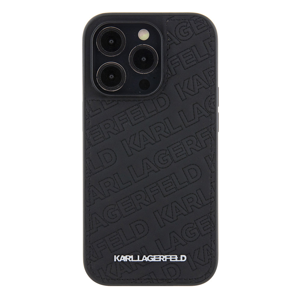Etui til Apple iPhone 15 Pro, Karl Lagerfeld, Diagonal Quilted K Mønster, Sort