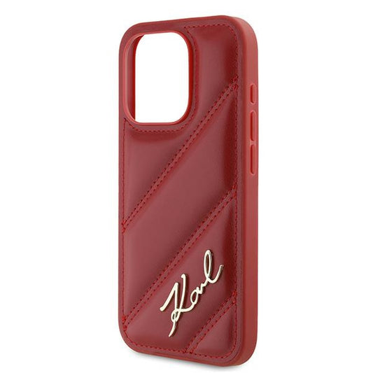 Etui til Apple iPhone 15 Pro, Karl Lagerfeld, Diagonal Quilted Script, Rosie