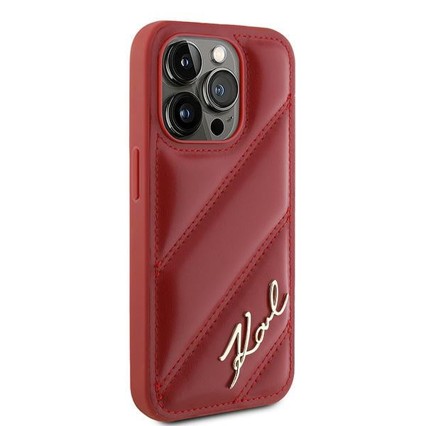 Etui til Apple iPhone 15 Pro, Karl Lagerfeld, Diagonal Quilted Script, Rosie