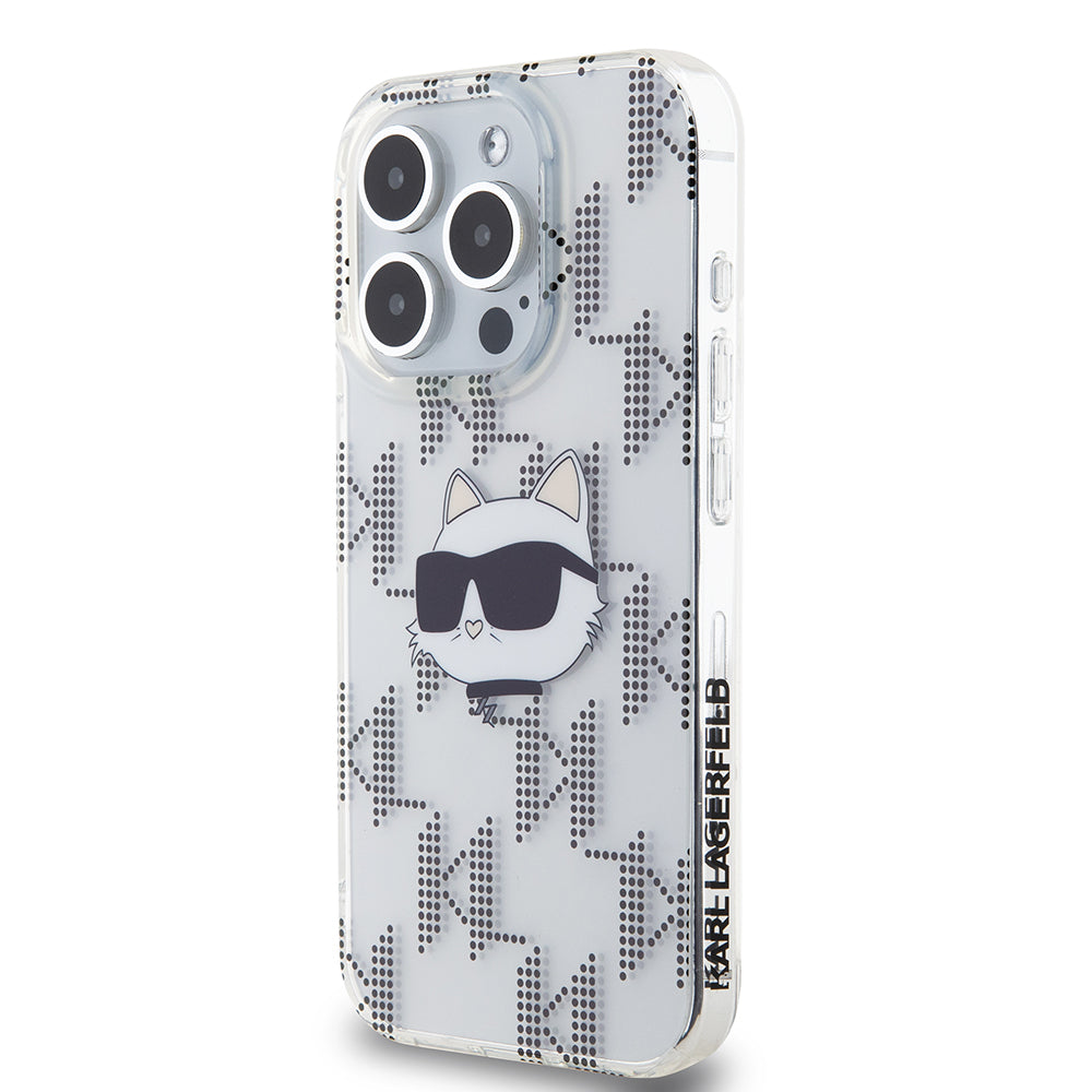 Cover til Apple iPhone 15 Pro, Karl Lagerfeld, IML Electroplated Choupette Head, Gennemsigtig