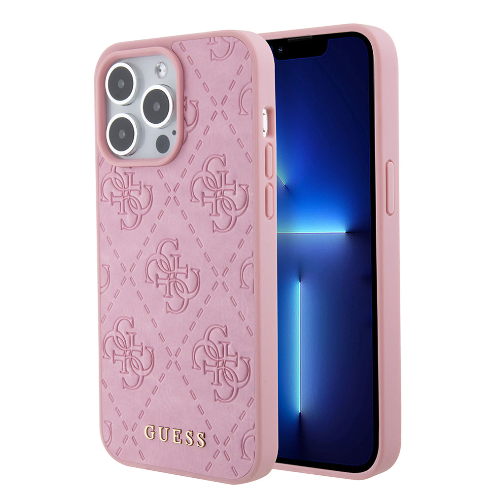 Etui til Apple iPhone 15 Pro Max, Guess, 4G Stamped, Pink