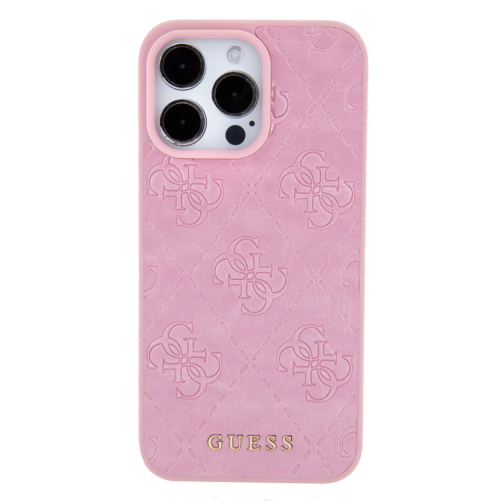 Etui til Apple iPhone 15 Pro Max, Guess, 4G Stamped, Pink