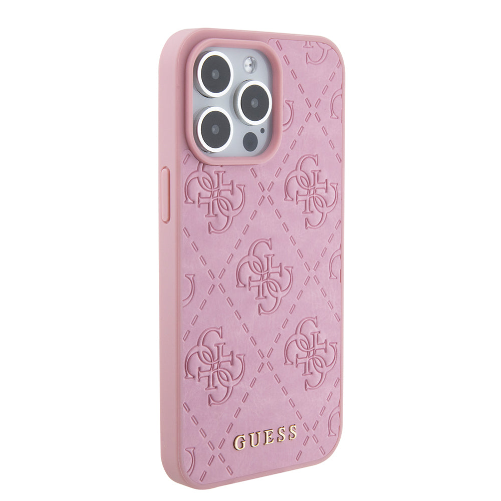 Etui til Apple iPhone 15 Pro Max, Guess, 4G Stamped, Pink