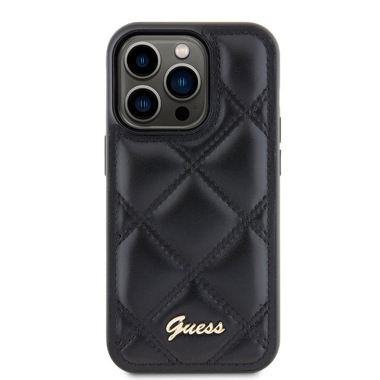 Etui til Apple iPhone 15 Pro Max, Guess, Quilted Metal Logo, Sort