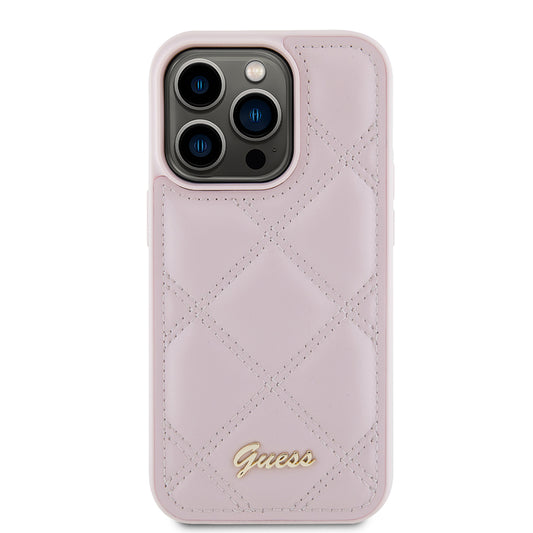 Etui til Apple iPhone 15 Pro Max, Guess, Quilted Metal Logo, Pink