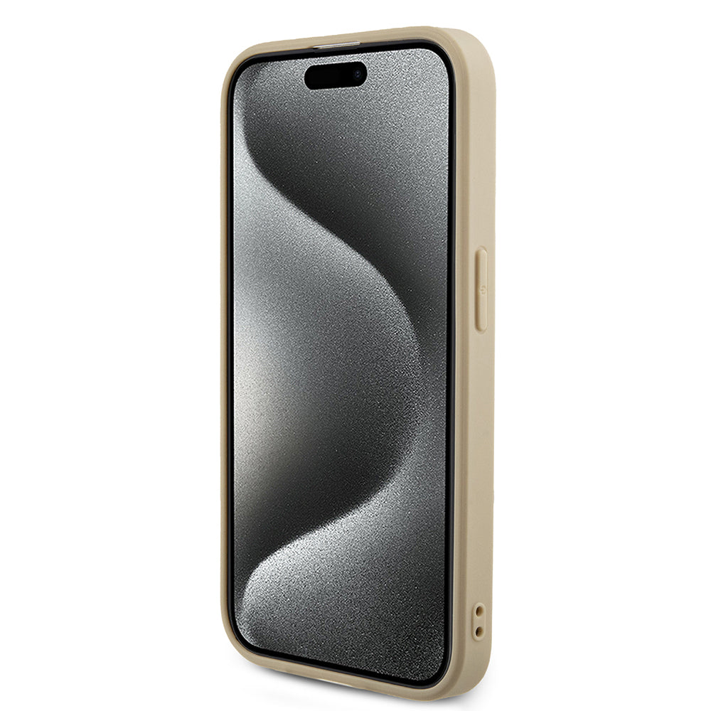Etui til Apple iPhone 15 Pro Max, Guess, Saffiano Iridescent Script, Gylden