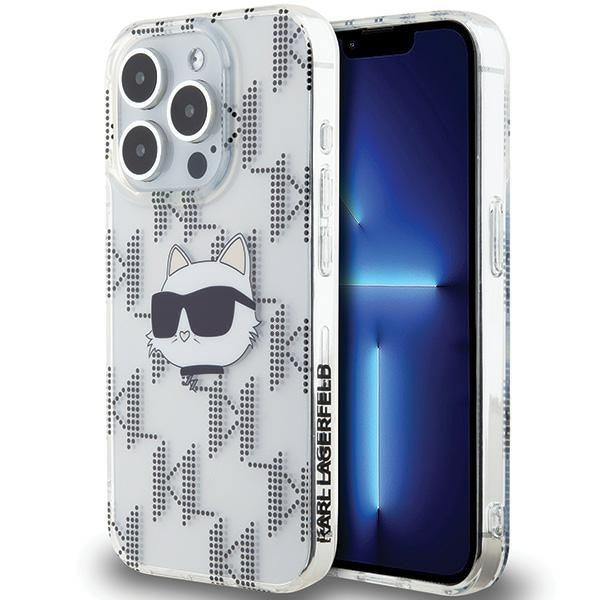 Cover til Apple iPhone 15 Pro Max, Karl Lagerfeld, IML Electroplated Choupette Head, Transparent