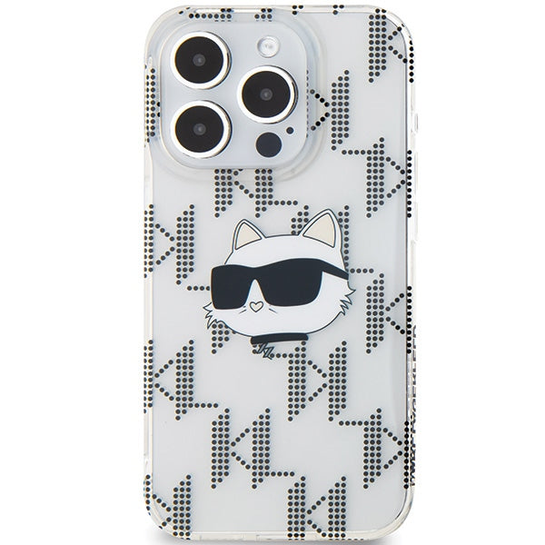 Cover til Apple iPhone 15 Pro Max, Karl Lagerfeld, IML Electroplated Choupette Head, Transparent