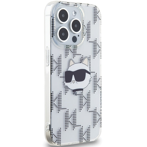 Cover til Apple iPhone 15 Pro Max, Karl Lagerfeld, IML Electroplated Choupette Head, Transparent