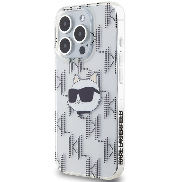 Cover til Apple iPhone 15 Pro Max, Karl Lagerfeld, IML Electroplated Choupette Head, Transparent