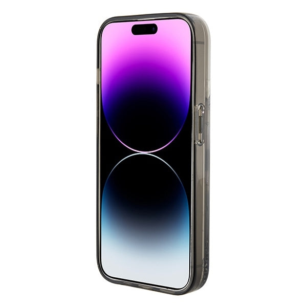 Etui til Apple iPhone 15 Pro Max, Karl Lagerfeld, Liquid Glitter Ikonik Karl, Gennemsigtig