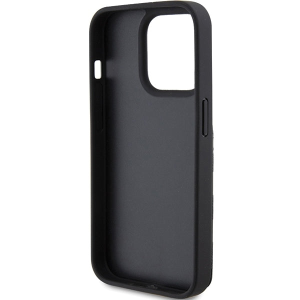 Etui til Apple iPhone 15 Pro Max, Karl Lagerfeld, Saffiano Cardslots and Stand Monogram Ikonik Karl, Sort