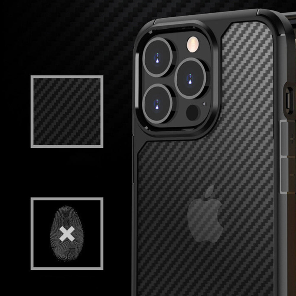 Etui til Apple iPhone 15 Pro Max, Techsuit, CarbonFuse, Sort