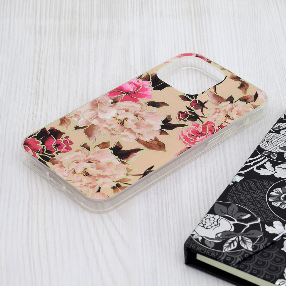 Cover til Apple iPhone 15 Pro Max, Techsuit, Marble, Beige