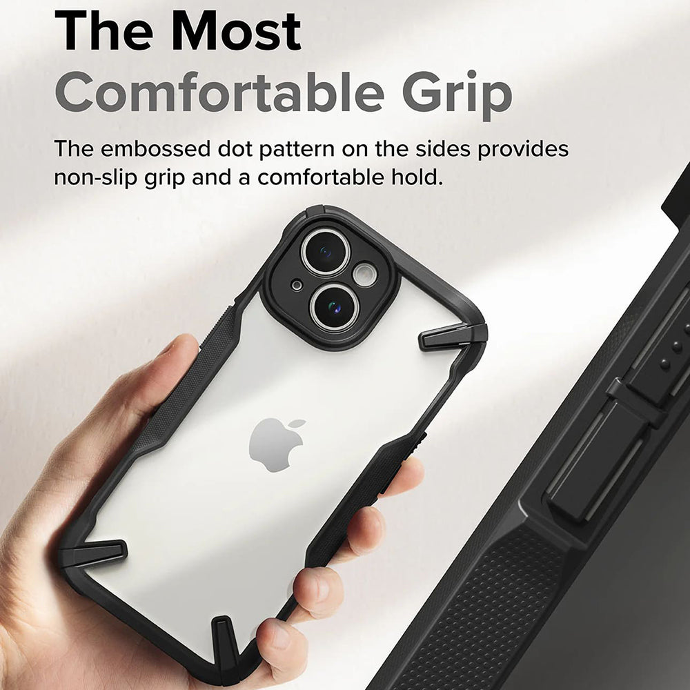 Etui til Apple iPhone 15, Ringke, Fusion X, Sort