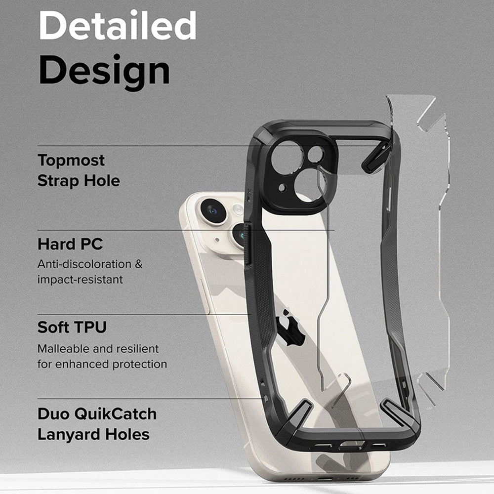 Etui til Apple iPhone 15, Ringke, Fusion X, Sort