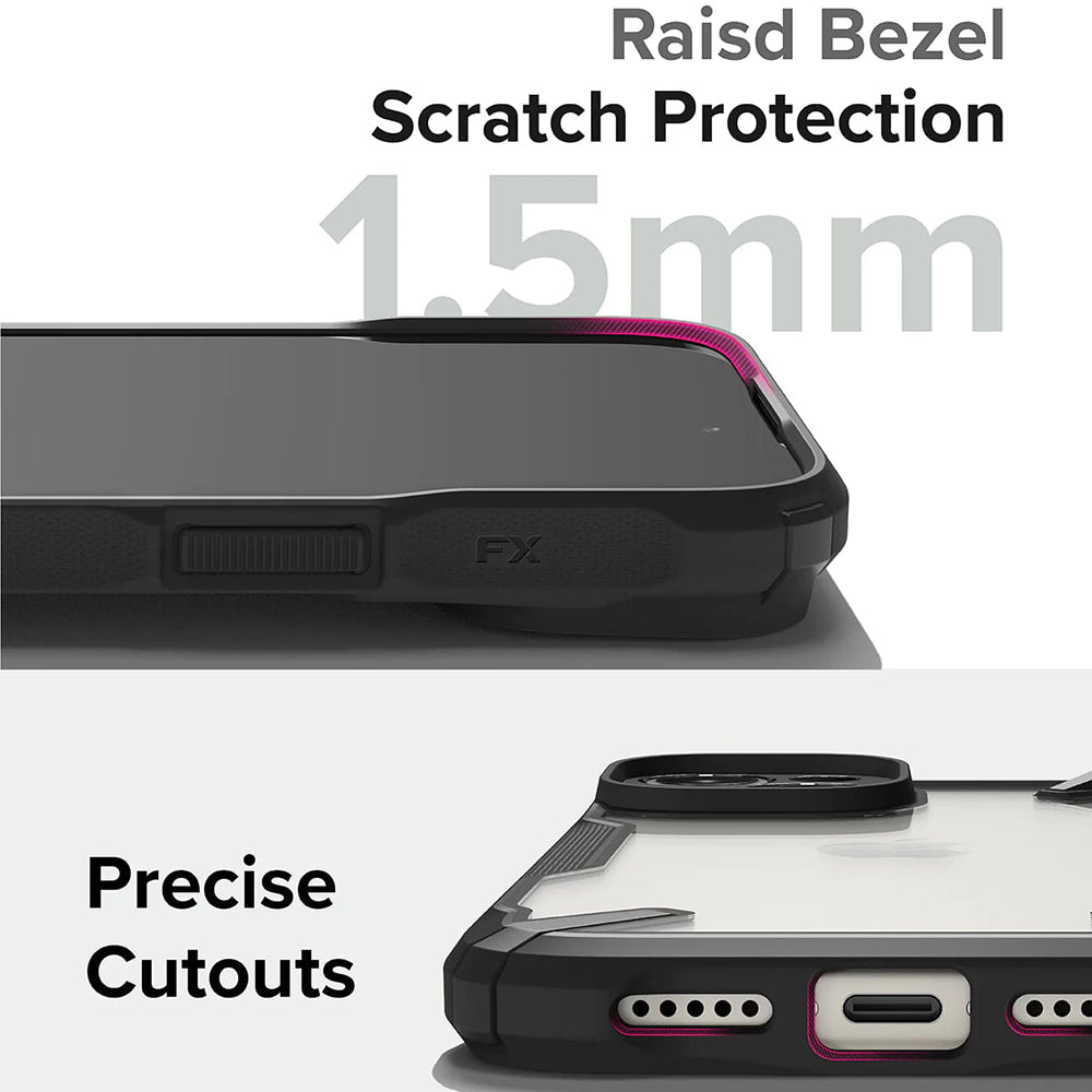 Etui til Apple iPhone 15, Ringke, Fusion X, Sort