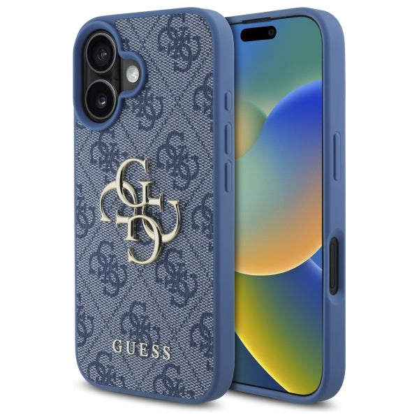 Etui til Apple iPhone 16, Guess, 4G Big Logo, Blå