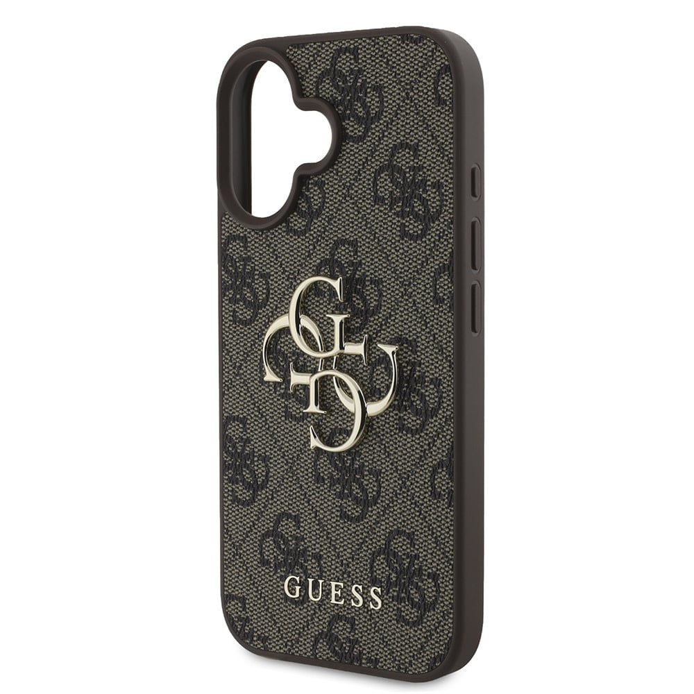 Etui til Apple iPhone 16, Guess, 4G Big Logo, Brun