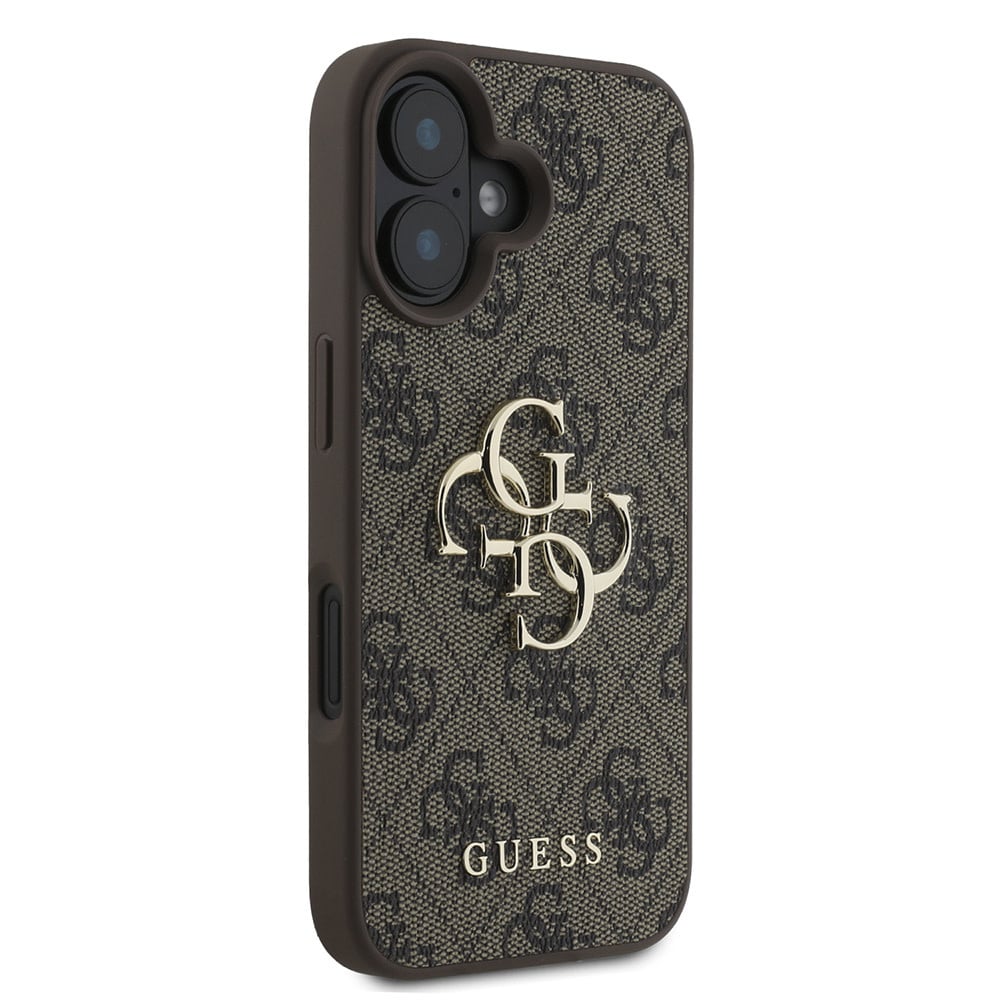 Etui til Apple iPhone 16, Guess, 4G Big Logo, Brun