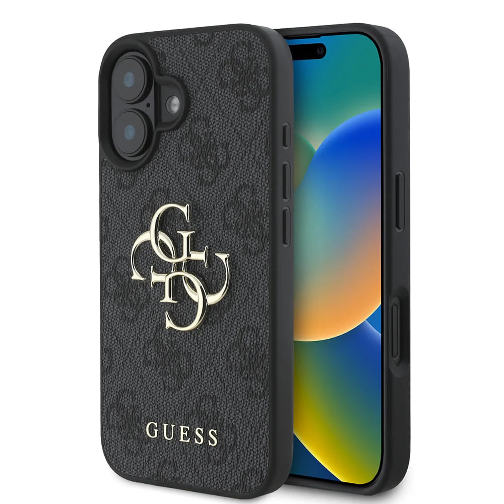 Etui til Apple iPhone 16, Guess, 4G Big Logo, Sort