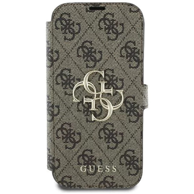 Etui til Apple iPhone 16, Guess, 4G Book, Brun