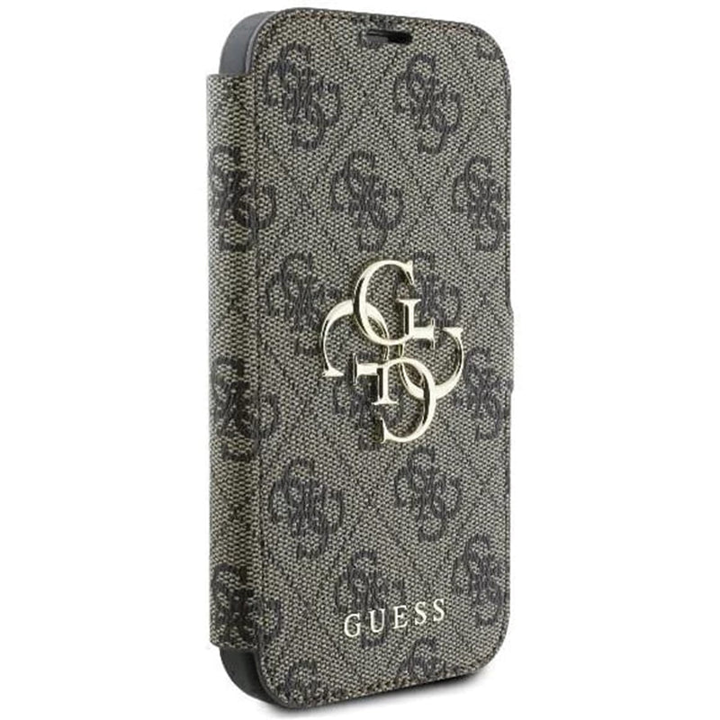 Etui til Apple iPhone 16, Guess, 4G Book, Brun