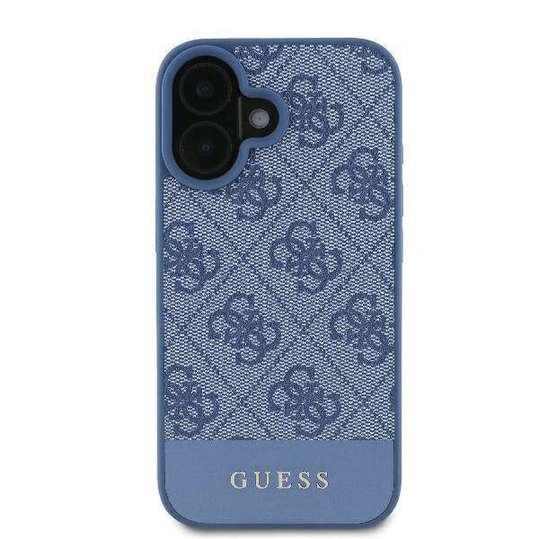 Etui til Apple iPhone 16, Guess, 4G Bottom Stripe, Blå