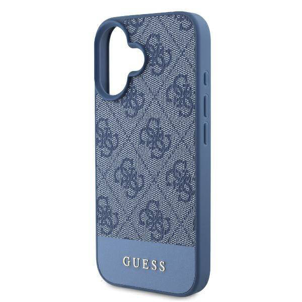 Etui til Apple iPhone 16, Guess, 4G Bottom Stripe, Blå