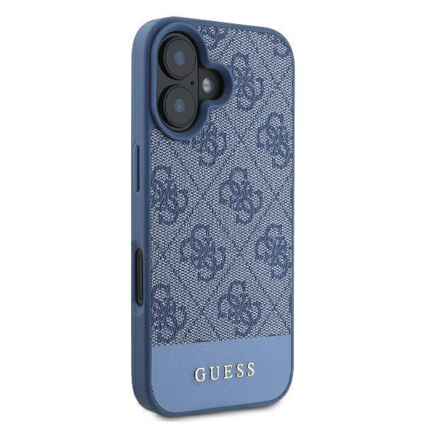 Etui til Apple iPhone 16, Guess, 4G Bottom Stripe, Blå