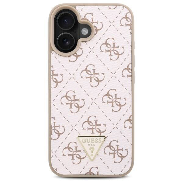 Etui til Apple iPhone 16, Guess, 4G Triangle Logo, Hvid